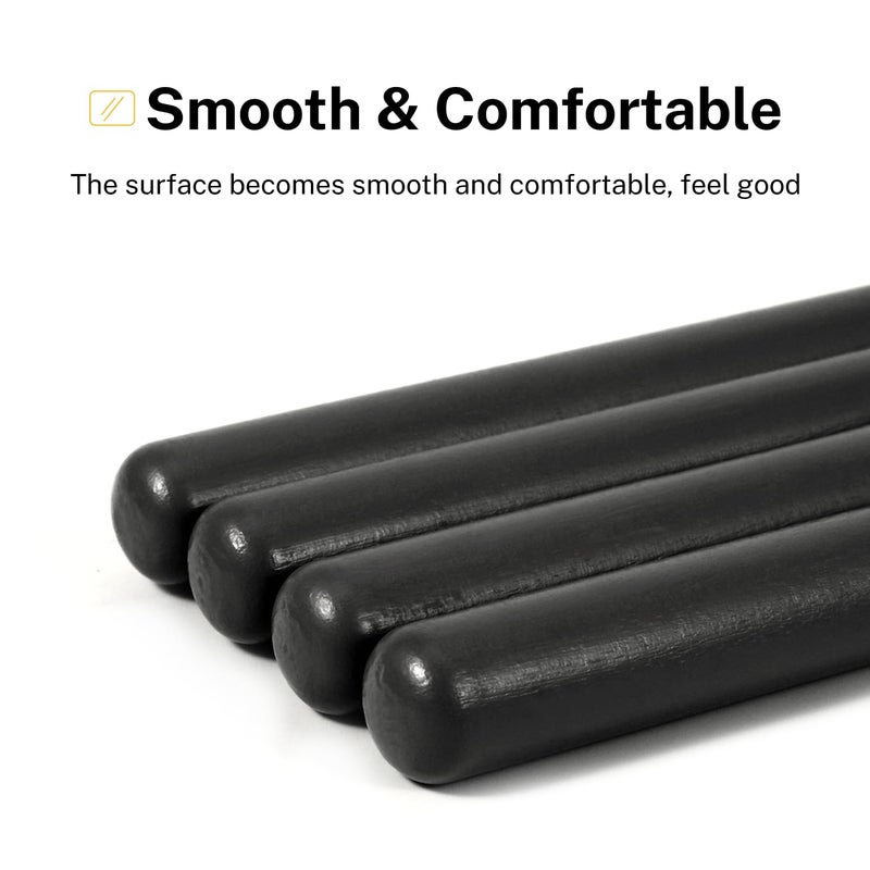 Donner Drum Sticks, 5A Drumsticks Classic Maple Wood Black Drumsticks With Storage Bag, 2 Pairs - Image 5